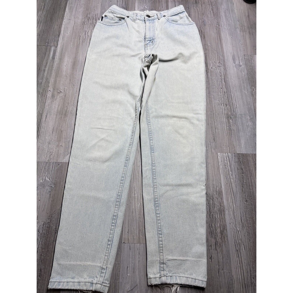 Vintage Chic High Waisted Tapered Leg Jeans Light Wash‎ Denim 90s Size 8 Average